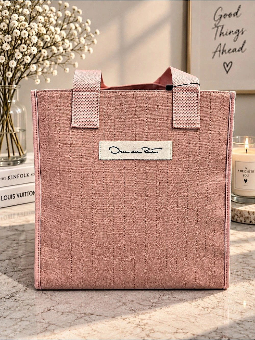 Oscar de la Renta Fragrances GWP Small Tote Bag Pink Tote